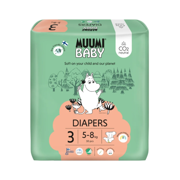 Muumi Baby Diapers Fraldas 3 (5-8 Kg) x50
