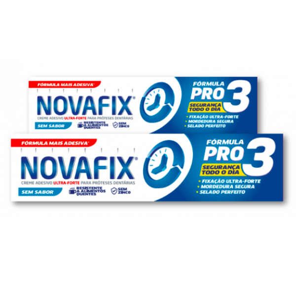 Novafix Pro 3 Creme Adesivo Próteses Sem Sabor com Oferta 2ª Embalagem