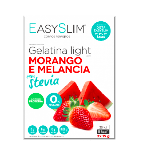 EasySlim Gelatina Light Morango Melância Stevia x2