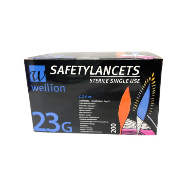 Wellion Safety Lancetas 23G  X200