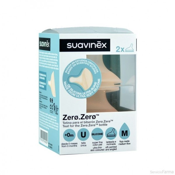 Suavinex Zero.Zero Tetina Silicone Cólicas M X2