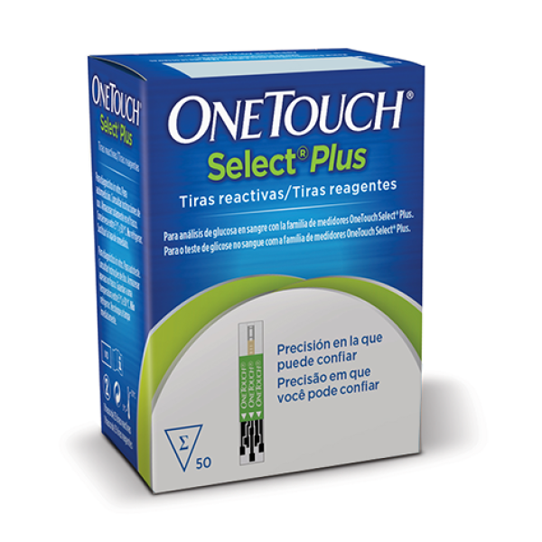 OneTouch Select Plus Tiras Sangue Glicose X50