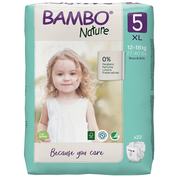 Bambo Nature Fraldas 5 XL (12-18Kg) X22