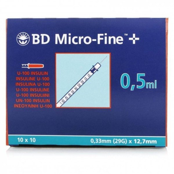 Bd Micro Fine+ Seringas Insulina 0,5mlX 10 29g