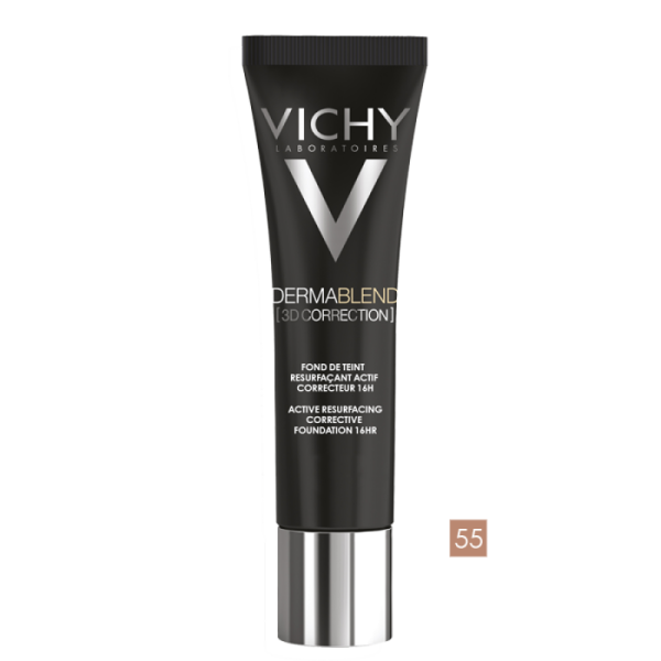 Vichy Dermablend 3D Correction Base Fluída Corretora Alisadora 16H Tom 55