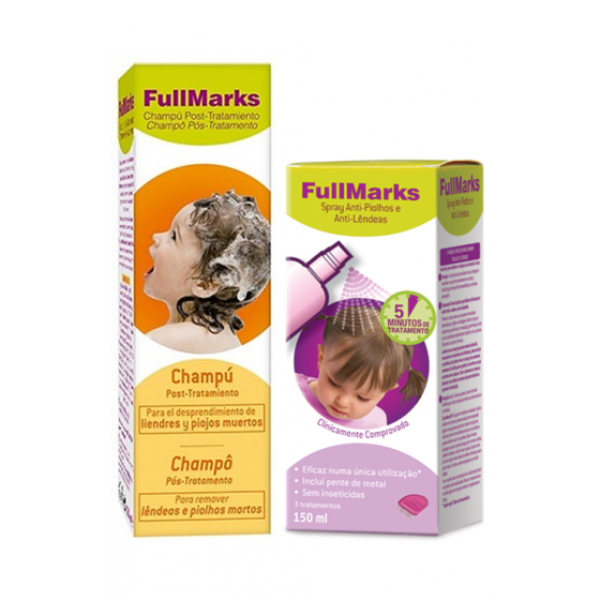 FullMarks Spray Piolhos/Lêndeas com Oferta de Champô Pós-Tratamento