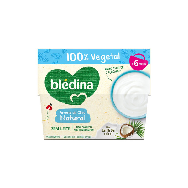 Blédina Tacinha 100% Vegetal  aroma de Côco Natural com Leite de Côco 4X95G +6M