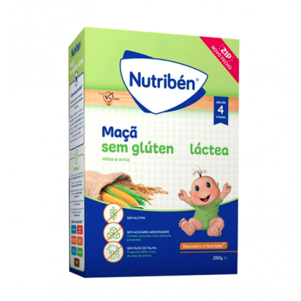 Nutribén Farinha Maçã sem Glúten Láctea 4M 250G