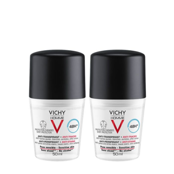 Vichy Homme Duo Desodorizante Antimanchas 48h 2 x 50ml com Desconto de 4,5€