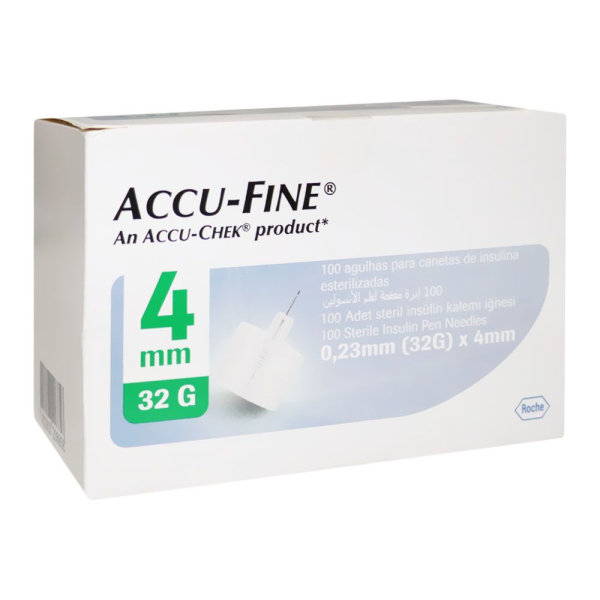 Accu-Fine Agulhas Insulina 4mm 32G X100 7896