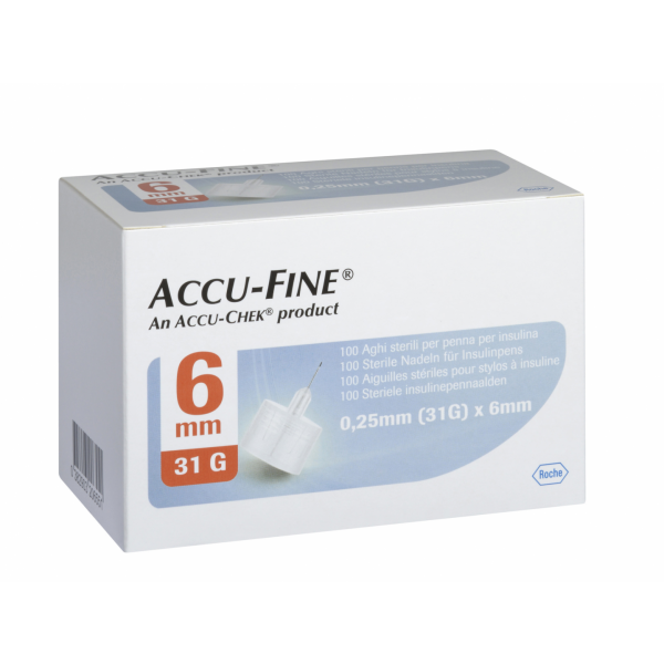 Accu-Fine Agulhas Insulina 6mm 31G X100 7899