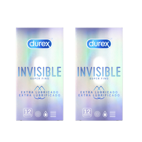 Durex Invisible Extra Lubrificado Preservativos X12 Duo