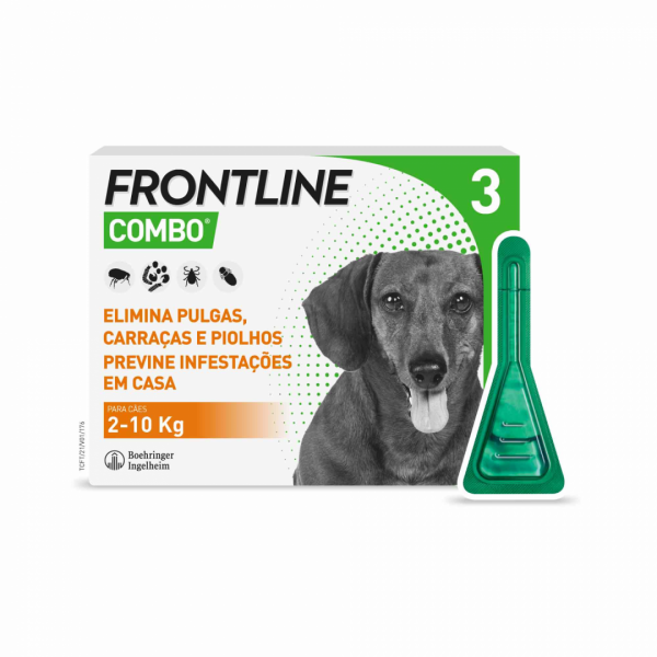 Frontline Combo Solução Cão 2-10kg 0,67ml x3